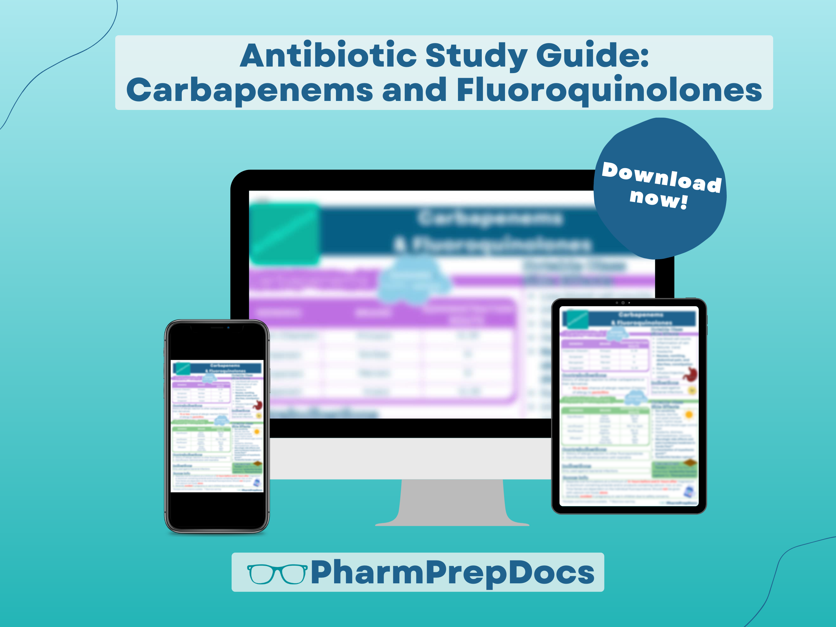 Antibiotic Study Guide: Carbapenems and Fluoroquinolones